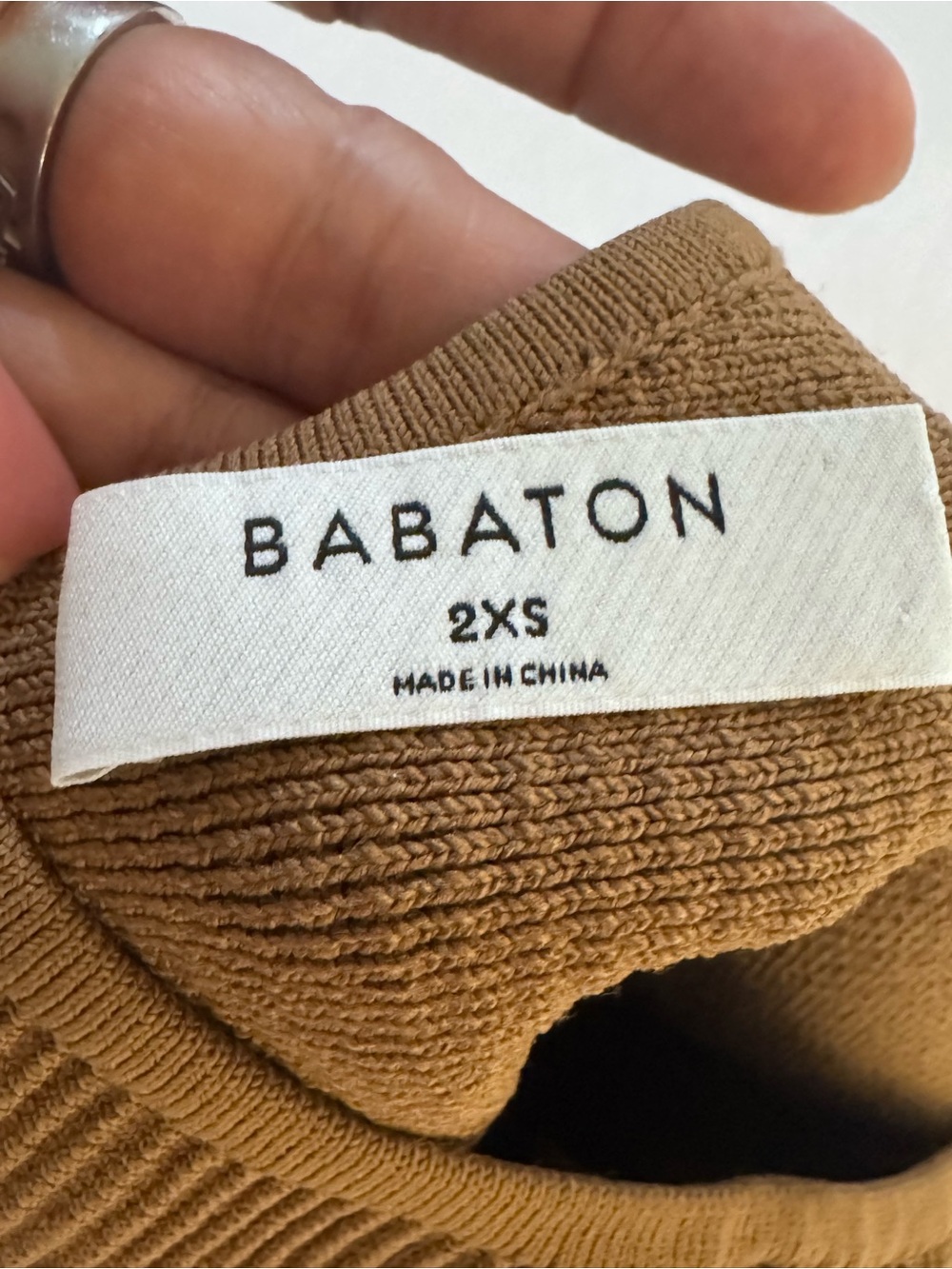 Babaton Tan Ribbed Knit One-Shoulder Tank - Picture 4 of 5